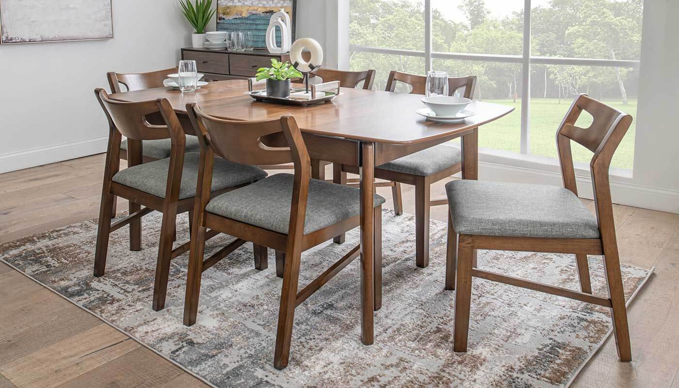 Dining area with LuminaCraft chairs.